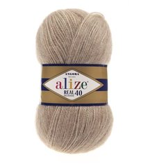 Пряжа для вязания Ализе Angora Real 40 (40% шерсть, 60% акрил) 5х100г/480м цв.152 беж меланж Alize