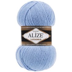 Пряжа для вязания Ализе LanaGold (49% шерсть, 51% акрил) 5х100г/240м цв.040 голубой Alize