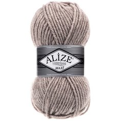 Пряжа для вязания Ализе Superlana maxi (25% шерсть, 75% акрил) 5х100г/100м цв.207 св. коричневый Alize