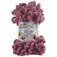 Пряжа для вязания Ализе Puffy (100% микрополиэстер) 5х100г/9.5м цв.028 роза Alize
