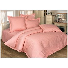 Комплекты постельного белья (кпб) сатин - жаккард Миледи (персиковый) 2.0 спальный с "Евро Артпостель