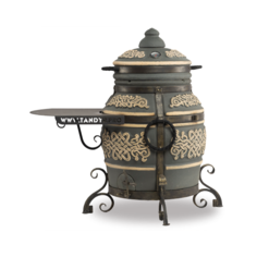 Тандыр ЭкоТандыр Тамерлан (с одним столиком, без колёс, цвет - графит) дровяной