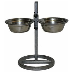 Данко Кормушка, две миски по 0,18 л на подставке, высота от 0 до 30см