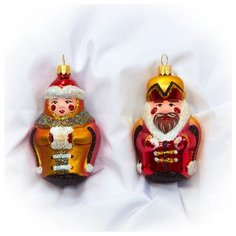 Набор стеклянных елочных украшений "Славяне" 2 фигурки, подарочная коробка (арт. 325605) Елочка