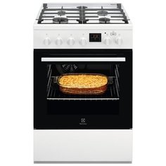 Плита комбинированная Electrolux RKK660201W белый/черный, стеклянная крышка, решетка чугун