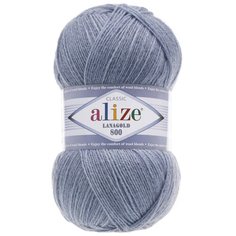 Пряжа для вязания Ализе LanaGold 800 (49% шерсть, 51% акрил) 5х100г/800м цв.221 св.джинс Alize