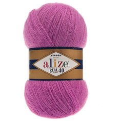 Пряжа для вязания Ализе Angora Real 40 (40% шерсть, 60% акрил) 5х100г/480м цв.046 т. розовый Alize