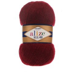 Пряжа для вязания Ализе Angora Real 40 (40% шерсть, 60% акрил) 5х100г/480м цв.057 бордовый Alize