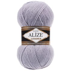 Пряжа для вязания Ализе LanaGold (49% шерсть, 51% акрил) 5х100г/240м цв.200 серый Alize