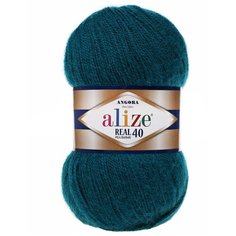 Пряжа для вязания Ализе Angora Real 40 (40% шерсть, 60% акрил) 5х100г/480м цв.017 петроль Alize