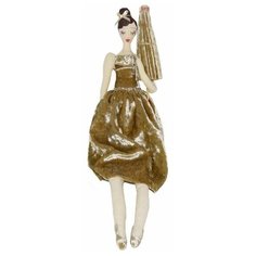 Декоративная кукла сеньорита С зонтиком, текстиль, бежевая, 45 см., Due Esse Christmas