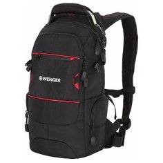 Рюкзак WENGER, чёрный/красный, полиэстер 1200D PU, 23х18х47 см, 22 л