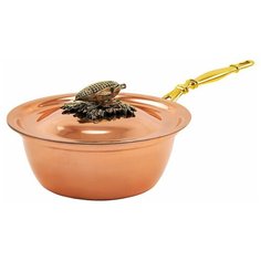 Сотейник с крышкой Кольчугинский мельхиор "Кукуруза" медный