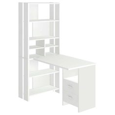 Письменный стол Мэрдэс Домино Lite СТЛ-ОВХ+СПрям+ТЯЛ, ШхГ: 70х132.2 см, цвет: белый Merdes