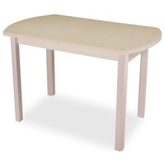 Стол кухонный Домотека Румба ПО-1 КМ 04, раскладной, ДхШ: 120 х 80 см, длина в разложенном виде: 157 см, 06/МД бежевый/молочный дуб 04 МД молочный дуб