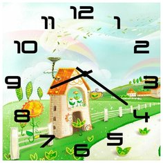 SvS Настенные часы SvS 3002639 Домик цветов СВС