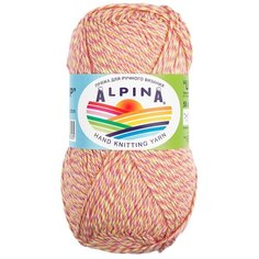 Пряжа Alpina "LOLLIPOP" 100% хлопок №07 салатовый-малиновый-коралловый-персиковый - 10 мотков по 50 г