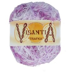 Пряжа Visantia "TRAFKA" меланжевая 100% полиэстер №2220 белый/сиреневый/фиолетовый - 5 мотков по 100 гр