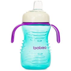 Кружка-поильник с силиконовым носиком Baboo, 260 мл фиолетовый/зеленый