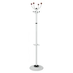 Вешалка напольная Бюрократ Квартет З квартет ЗWHITE белый основание круг наконечники вишневый крючки двойные для верхней одежды метал. упак.1шт