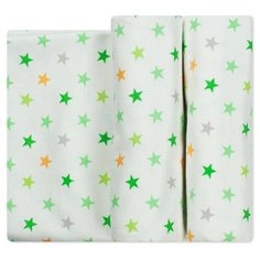 Многоразовые пеленки Чудо-Чадо Тренды фланель 120х90 набор 2 шт. звезды зеленые