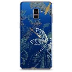 Силиконовый чехол "Тени стрекоз" на Samsung Galaxy A8 2018 / Самсунг Галакси А8 2018 Case Place