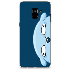 Силиконовый чехол "Подушка синий фон" на Samsung Galaxy A8 + / Самсунг Галакси А8 Плюс 2018 Case Place