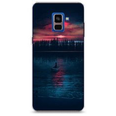 Силиконовый чехол "Лодка в закате" на Samsung Galaxy A8 2018 / Самсунг Галакси А8 2018 Case Place