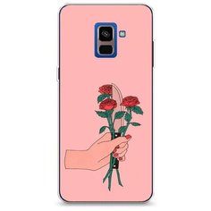Силиконовый чехол "Розы и нож" на Samsung Galaxy A8 2018 / Самсунг Галакси А8 2018 Case Place