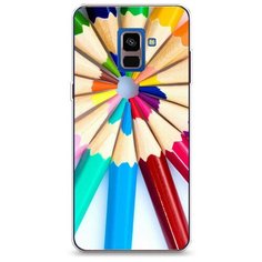 Силиконовый чехол "Цветные карандаши" на Samsung Galaxy A8 2018 / Самсунг Галакси А8 2018 Case Place