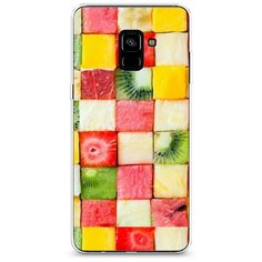 Силиконовый чехол "Фруктовые кубики" на Samsung Galaxy A8 + / Самсунг Галакси А8 Плюс 2018 Case Place