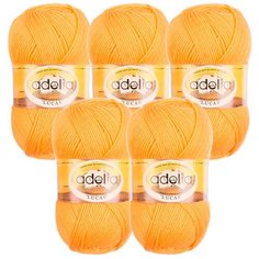 Пряжа Adelia Lucas, 70 % шерсть, 30 % акрил, 100 г, 218 м, 5 шт., №03 яр.желтый