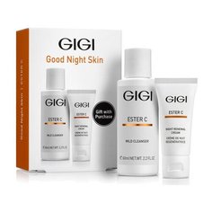 Подарочный набор GIGI ночной, гель для умывания 60мл + крем ночной 15мл Good Night Skin