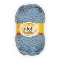 Пряжа Adelia "JESSICA" 67% шерсть, 33% полиэстер №22 голубой - 5 мотков по 100 г
