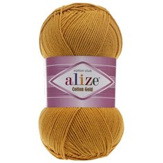 Пряжа для вязания Alize Cotton gold (55% хлопок,45%акрил)ТУ (2 горчичный), 5 мотков