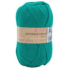 Пряжа Пехорка Мериносовая, 50 % мериносовая шерсть, 50 % акрил, 100 г, 200 м, 10 шт., 335 Изумруд