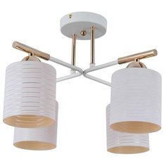 Потолочный светильник ESCADA 1124/4P, E27, 160 Вт, кол-во ламп: 4 шт., цвет арматуры: белый, цвет плафона: золотой