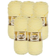 Пряжа Adelia Mimi, 100 % полиэстер, 100 г, 80 м, 5 шт., №15 бл.желтый