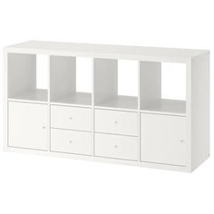 KALLAX каллакс Стеллаж с 4 вставками, белый77x147 см Ikea