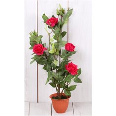 Искусственные цветы розы в горшке/ Искусственные цветы для декора/ искусственные цветы для декора в горшках/ искусственные цветы для декора в кашпо/ Искусственные растения/ искусственные цветы в кашпо Holodilova