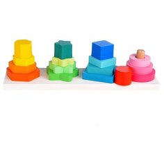 Пирамидка "Цветные фигуры" Щепочка