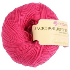 Пряжа Пехорка Ласковое детство, 100 % мериносовая шерсть, 50 г, 225 м, 5 шт., 439 малиновый
