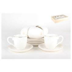 Набор кофейных пар 6/12 90мл п/у Аура TC83H-GL1 Коралл