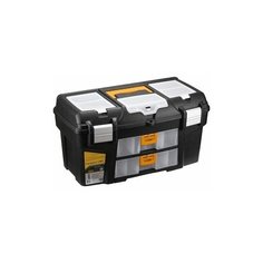 Ящик для инструмента Idea "ГЕФЕСТ-21" пластмассовый, мет. замки (с 2 консолями и секциями)