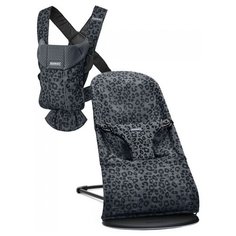 Шезлонг BabyBjorn Bliss Mesh с рюкзаком Mini Mesh, anthracite/leopard