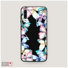 Чехол силиконовый Матовый Samsung Galaxy A50 Рамка из бабочек Case Place