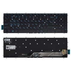 Клавиатура для ноутбука Dell G5 15 5587 черная с синими клавишами