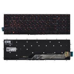 Клавиатура для ноутбука Dell G5 15 5590 черная с красной подсветкой