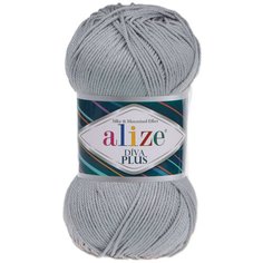 Пряжа Ализе Diva Plus цв.021 серый Alize