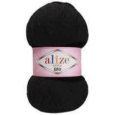 Пряжа Ализе Extra Life цв.927 черный Alize